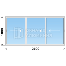 Раздвижное окно из алюминиевого профиля в дом AL-282